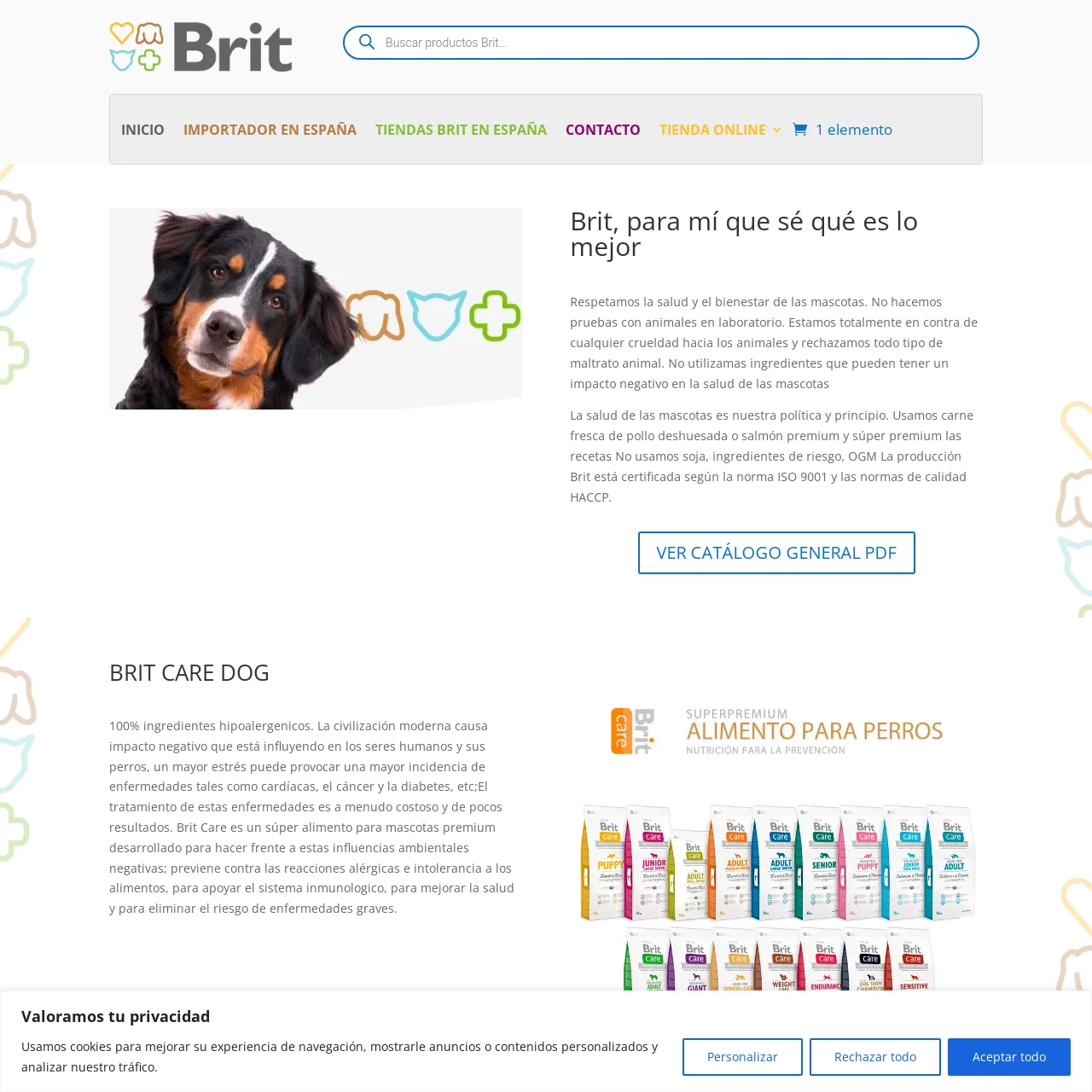Web de Brit Petfood España